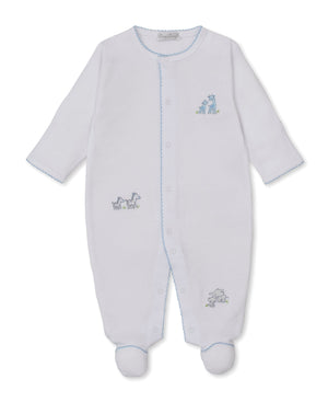 Kissy Kissy Snap Footie in Blue Safari Party