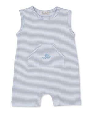 Kissy Kissy Sleeveless Romper in Whale Wonder