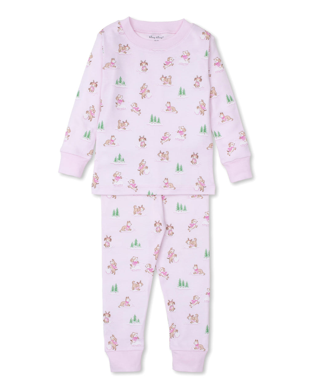 Kissy Kissy Snugfit Pajama Set in Pink Puppy Snowball Pranks