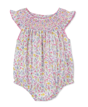 Kissy Kissy Woven Smocked Bubble in Pastel Garndens