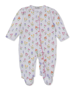 Kissy Kissy Print Zip Footie in Summer Wildflowers