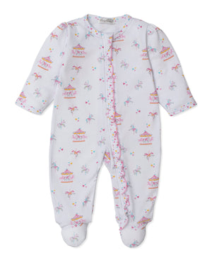 Kissy Kissy Ruffle Zip Footie in Carousel Magic