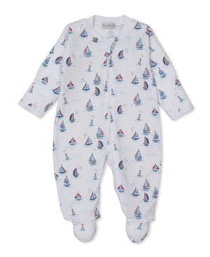 Kissy Kissy Zip Footie in Red, White and Blue Regatta