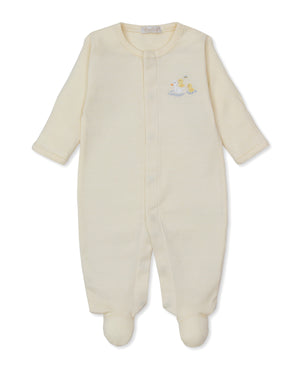 Kissy Kissy Premier Snap Footie in Striped Duck Pond Paddles