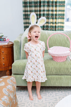 Proper Peony Play Dress in Pink Easter Basket