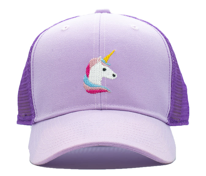 Harding Lane Kids Unicorn Trucker Hat in Lavender