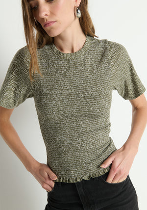 Nation Olivia Smocked Tee in Tossed Petals