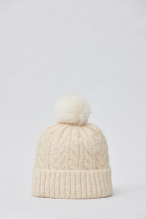 ALPINE CABLE BEANIE WITH POM