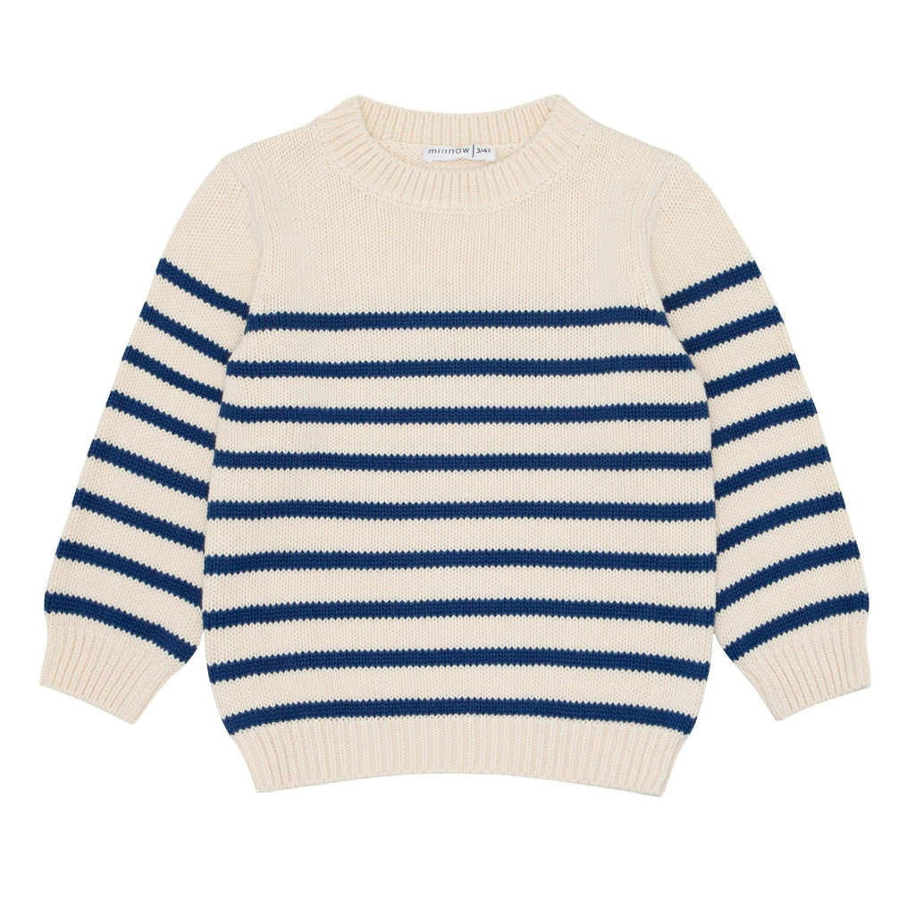 Minnow Stripe Sweater in Cream/Navy