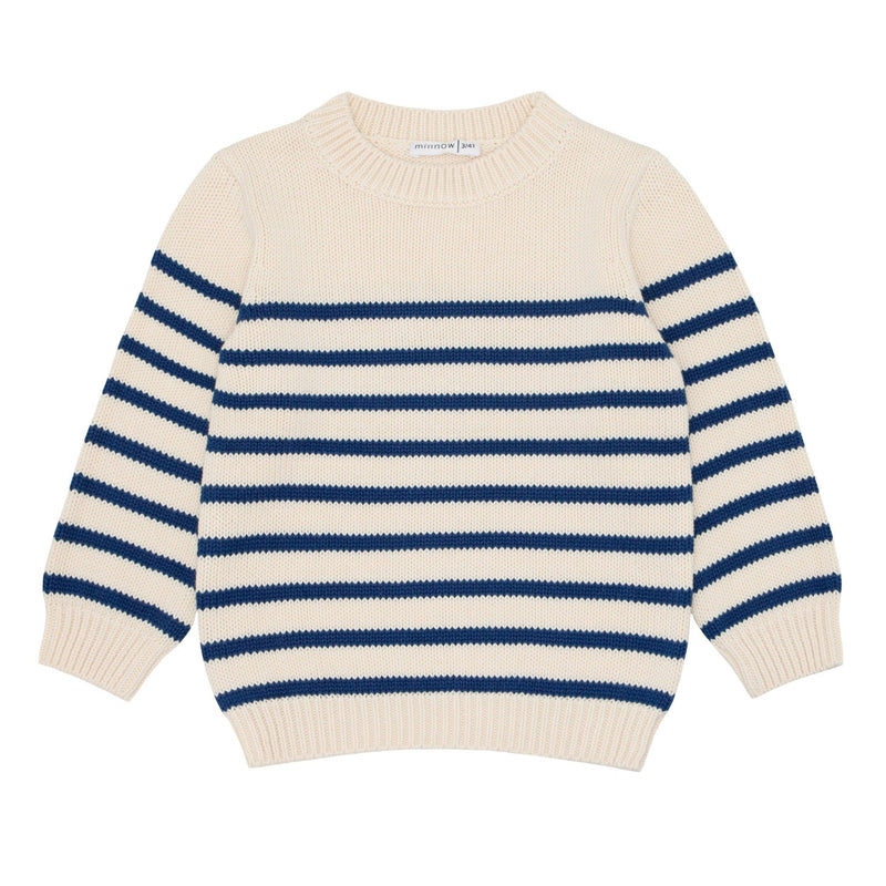 Minnow Stripe Sweater in Cream/Navy