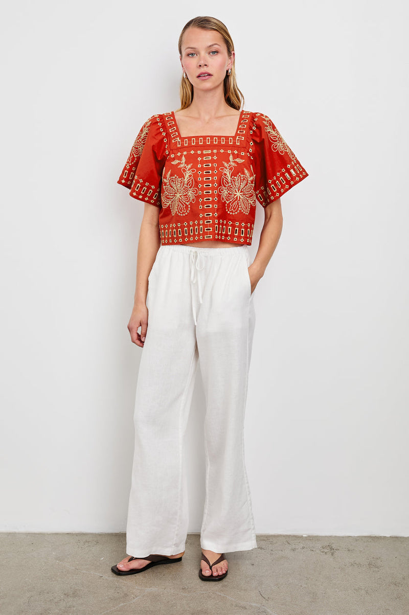 Rails Laine Top in Terracotta