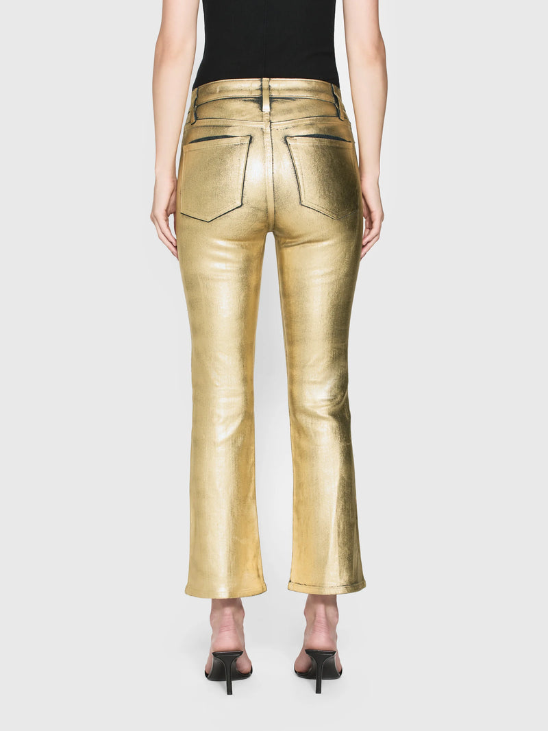 Frame Le Crop Mini Boot Jean in Gold Chrome