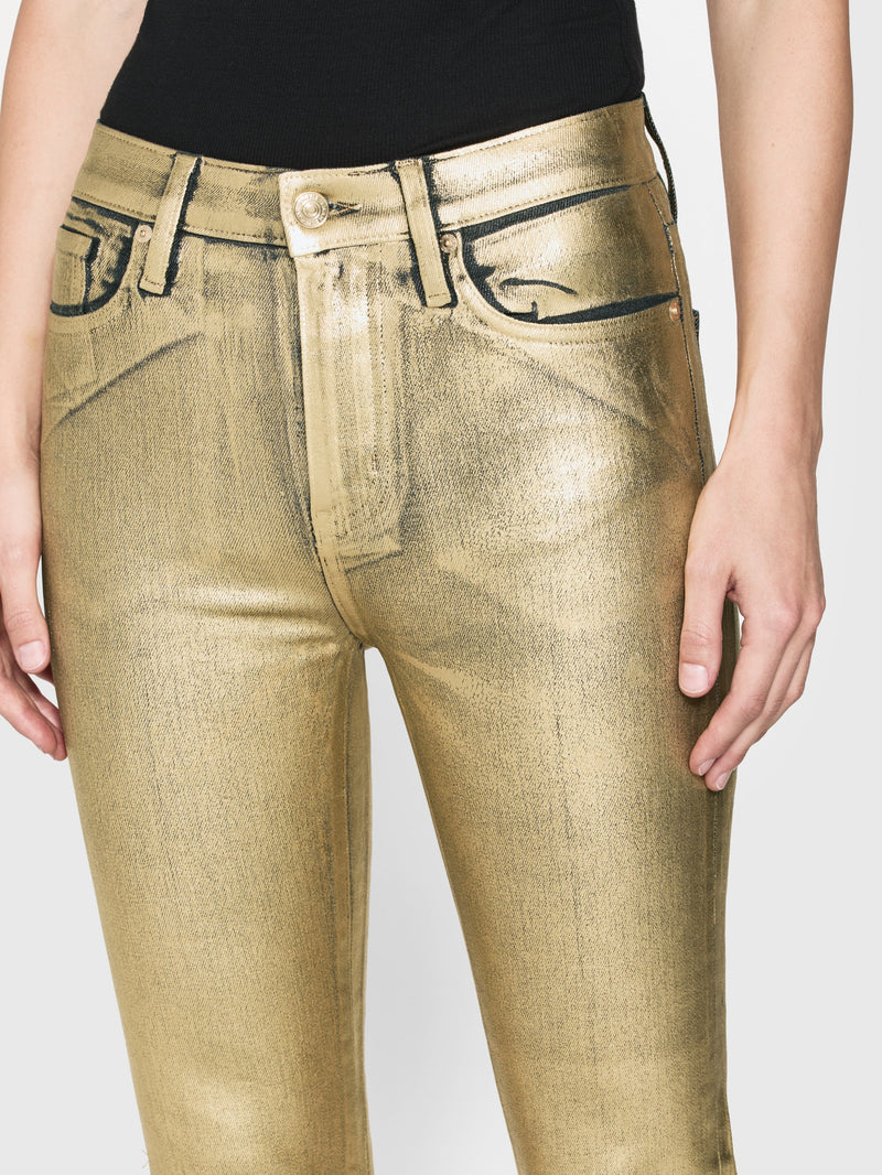 Frame Le Crop Mini Boot Jean in Gold Chrome