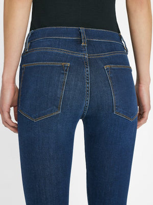 Frame Le High Skinny Jean with Side Slit in Majesty