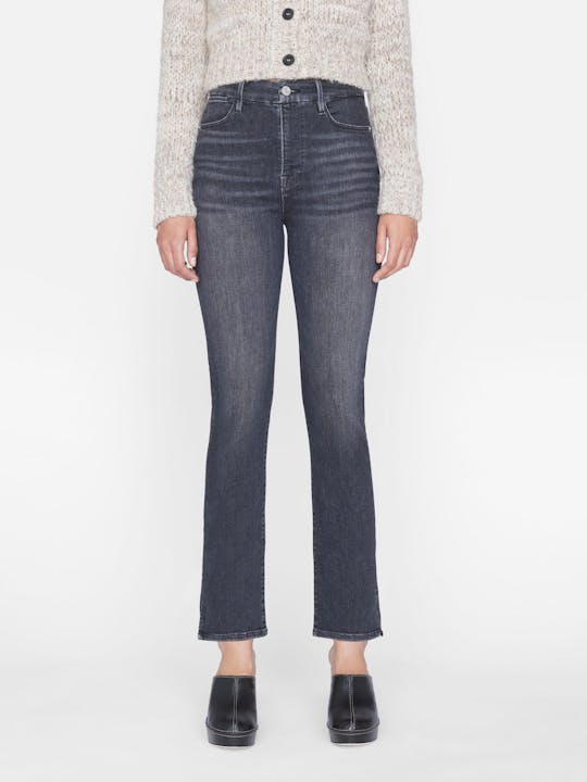 Frame Le Super High Straight Slit Jean in Murphy