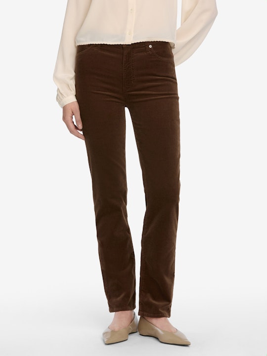 Frame Le Sleek Straight in Corduroy - Bitter Chocolate