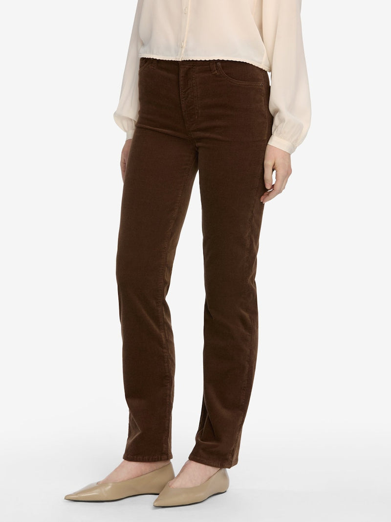 Frame Le Sleek Straight in Corduroy - Bitter Chocolate
