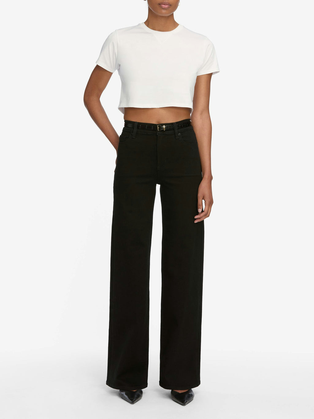 Frame Le Slim Palazzo Jean in Black