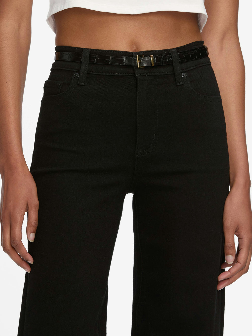 Frame Le Slim Palazzo Jean in Black