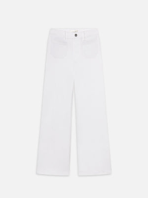 Frame Le Slim Palazzo Jean with Modernist Pocket in White