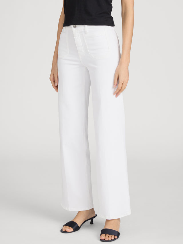 Frame Le Slim Palazzo Modernist Pocket Jean in White