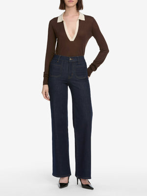 Frame Le Slim Palazzo with Modernist Pocket Jean in Rinse