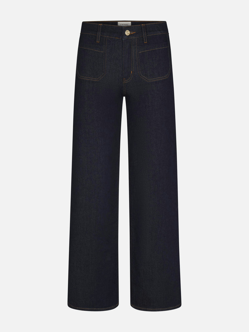 Frame Le Slim Palazzo with Modernist Pocket Jean in Rinse
