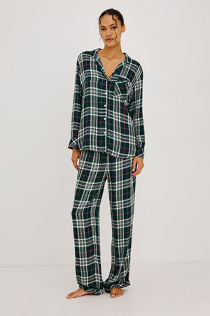 Rails Luna Pajama Set in Evergreen Fuschia