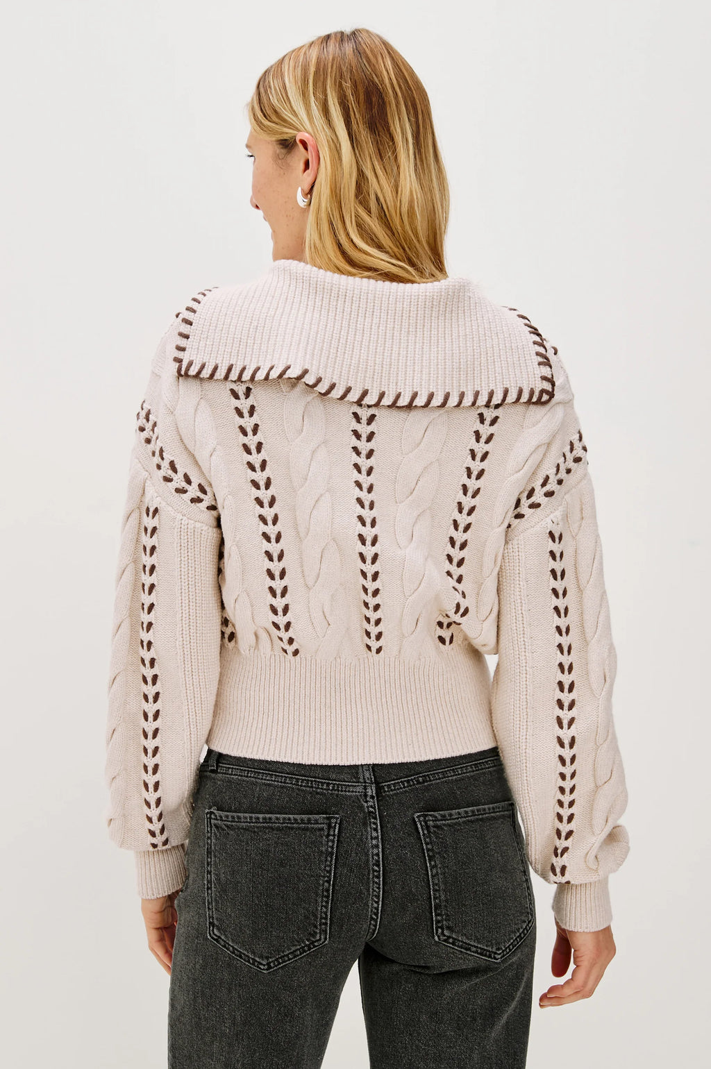 Rails Lune Zip Sweater in Oatmeal/Brown