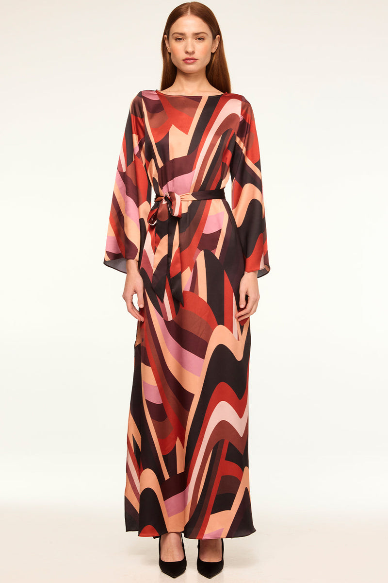 Misa Laurie Dress in Canyon Stripe Satin