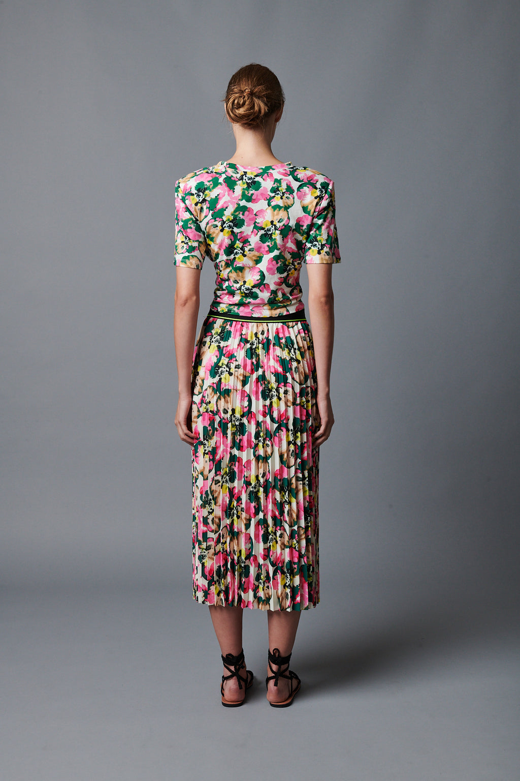 Le Superbe Floral Pleated Skirt in Warhol Floral