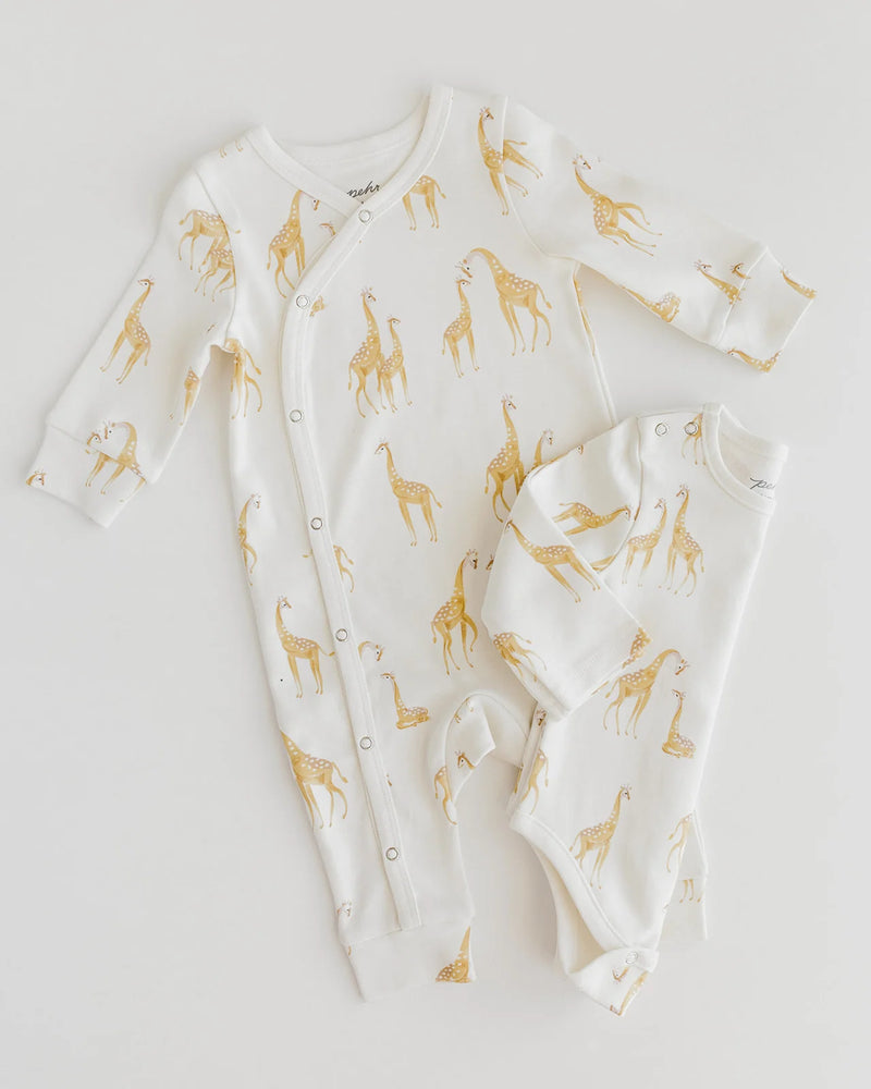 Pehr Kimono Romper in Follow Me Giraffe