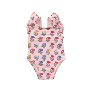 Pink Chicken Liv Swimsuit in Multi Flower Drop