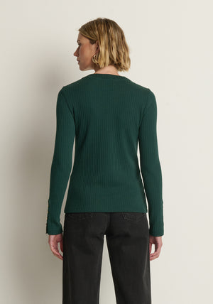 Nation Maxine Long Sleeve Top in Pine