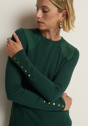 Nation Maxine Long Sleeve Top in Pine