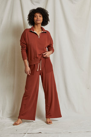 perfectwhitetee Rosanna Patch Pocket Pant in Russet