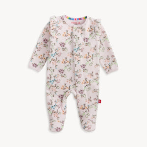 Magnetic Me Velour Ruffle Footie in Emily
