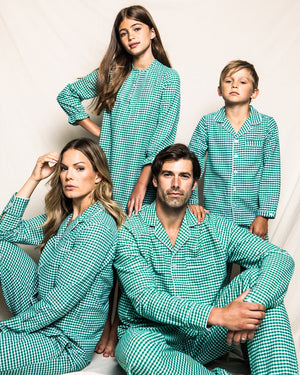Petite Plume Children's Pajama Set in Green Gingham