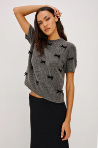 Rails Michele Top in Charcoal Velvet Bows