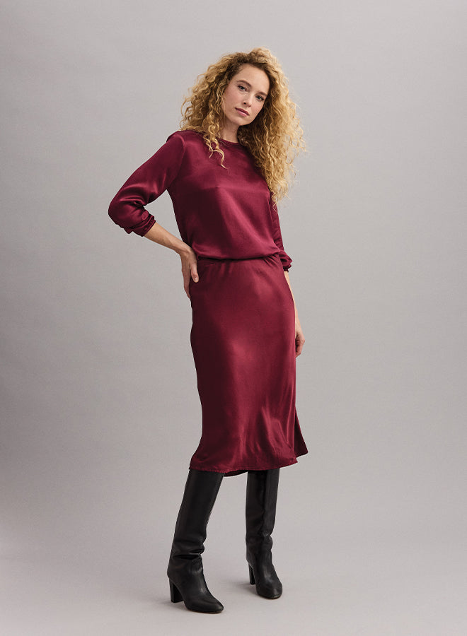 Michael Stars Leila Bias Cut Midi Skirt in Muse