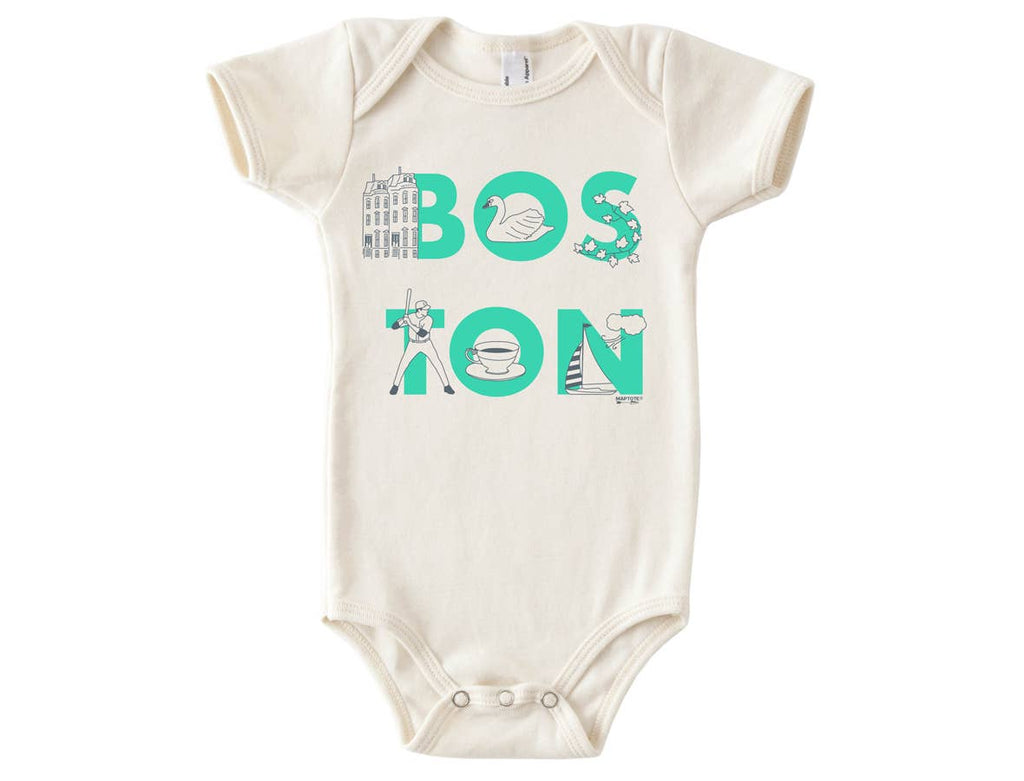 Maptote Boston Font Onesie