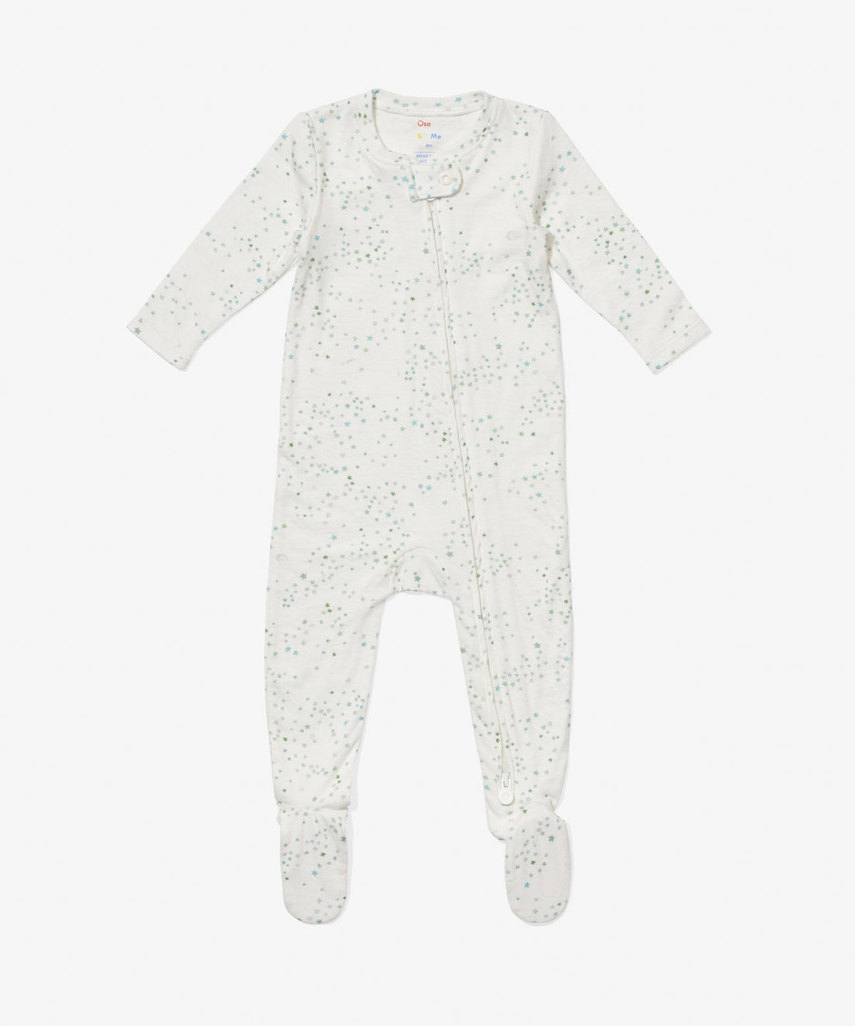 Oso & Me Marley Zip Footie in Seafoam Star