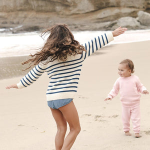 Minnow Stripe Sweater in Cream/Navy
