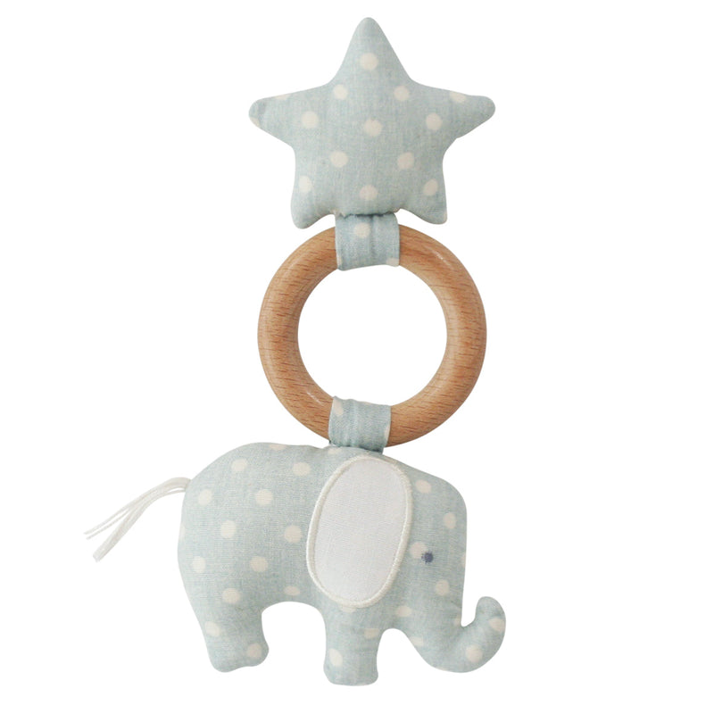 Alimrose Elephant Star Teether in Duck Egg Blue