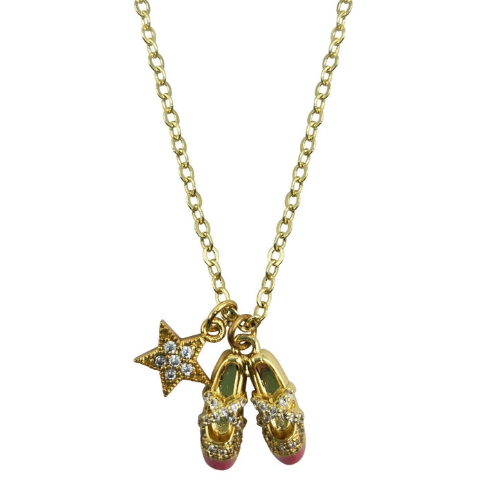 Bottleblond Pave Ballet Slipper Necklace