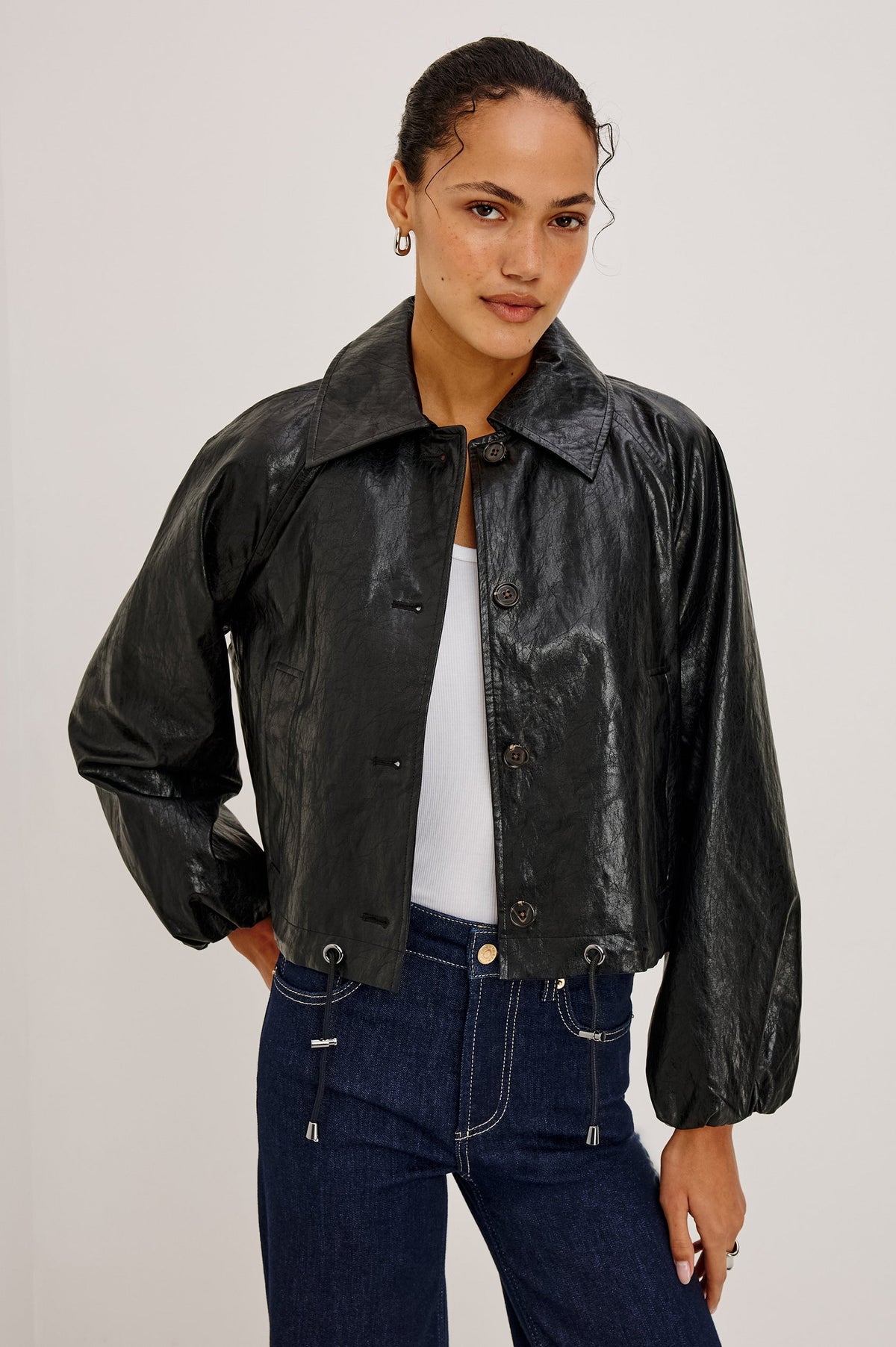 Rails North Jacket in Black Faux Leather