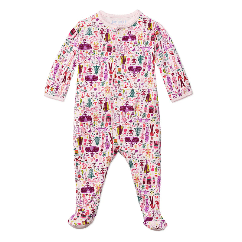 Joy Street Kids Nutcracker Zip Onesie in Sugar Plum Pink