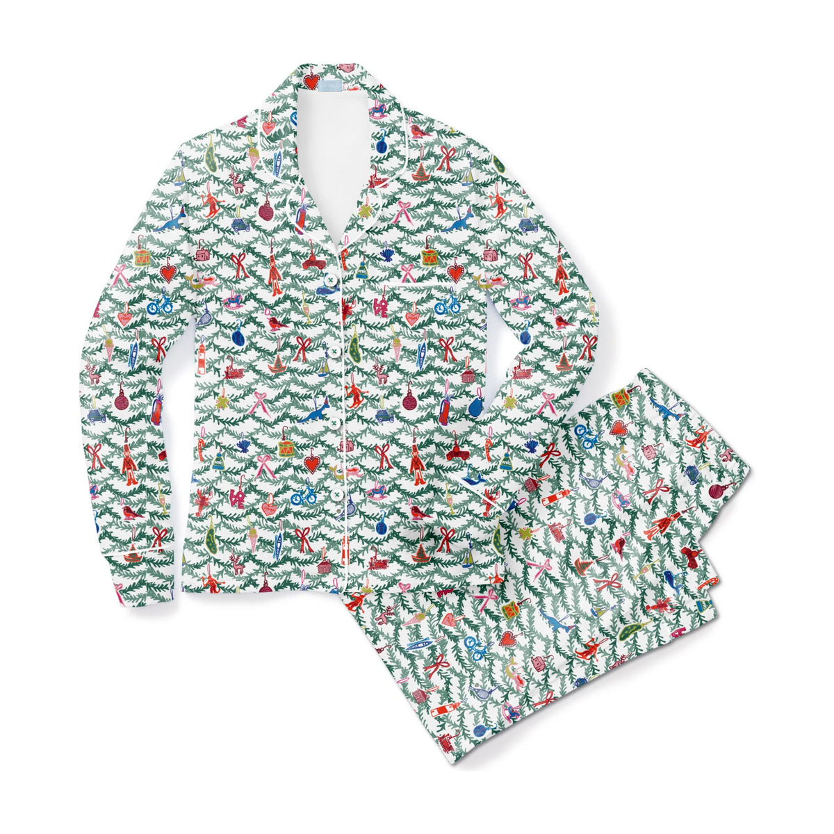 Joy Street Women's  Long Pajama Set in Oh Christmas Tree