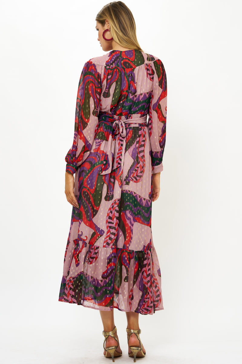 Oliphant Tie Back Maxi in Arabia Crimson