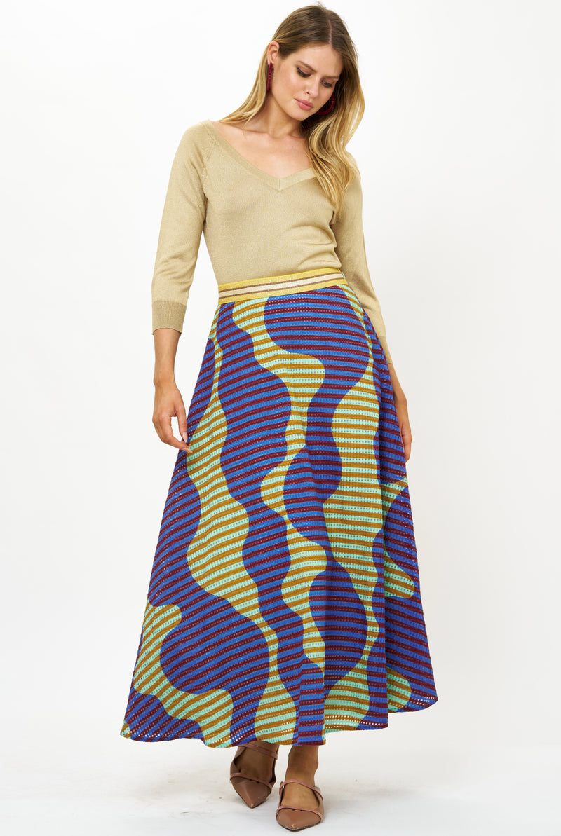 Oliphant Swing Skirt in Haring Blue